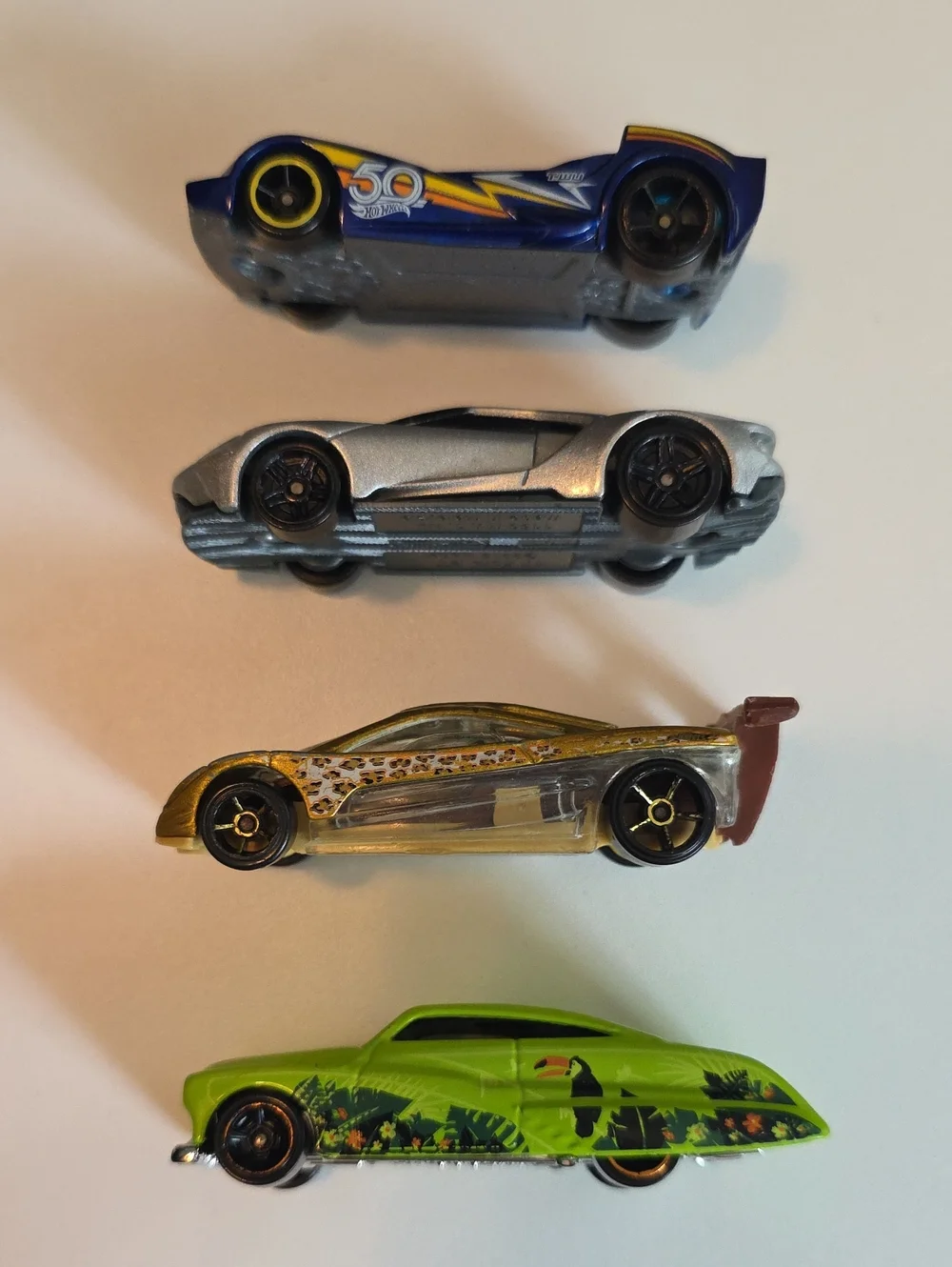Assorted Hot Wheels Cars - Ford GT, Fast Fish, Mazda RX7, Dodge Charger And More